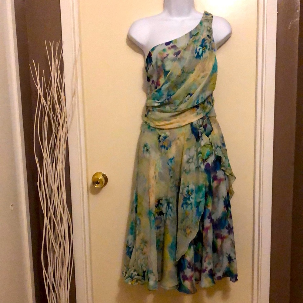 Gabriela Cadena Silk One Shoulder Dress